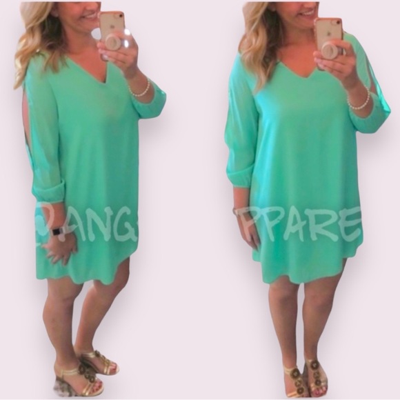 V-neck Split-sleeved FULLY LINED Dress, 
NEW✔️.  Made USA🇺🇸 - Picture 6 of 8